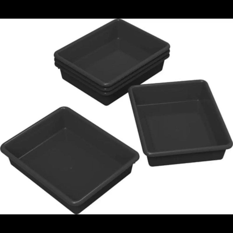 Storex Storage Tray, Letter Size, 10 x 13 x 3 Inches, Black, 5-Pack