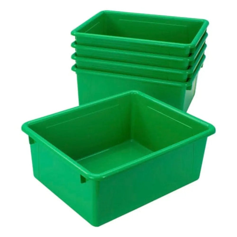 Storex Storage Tray, Letter Size, 10 x 13 x 5 Inches, Green, 5-Pack