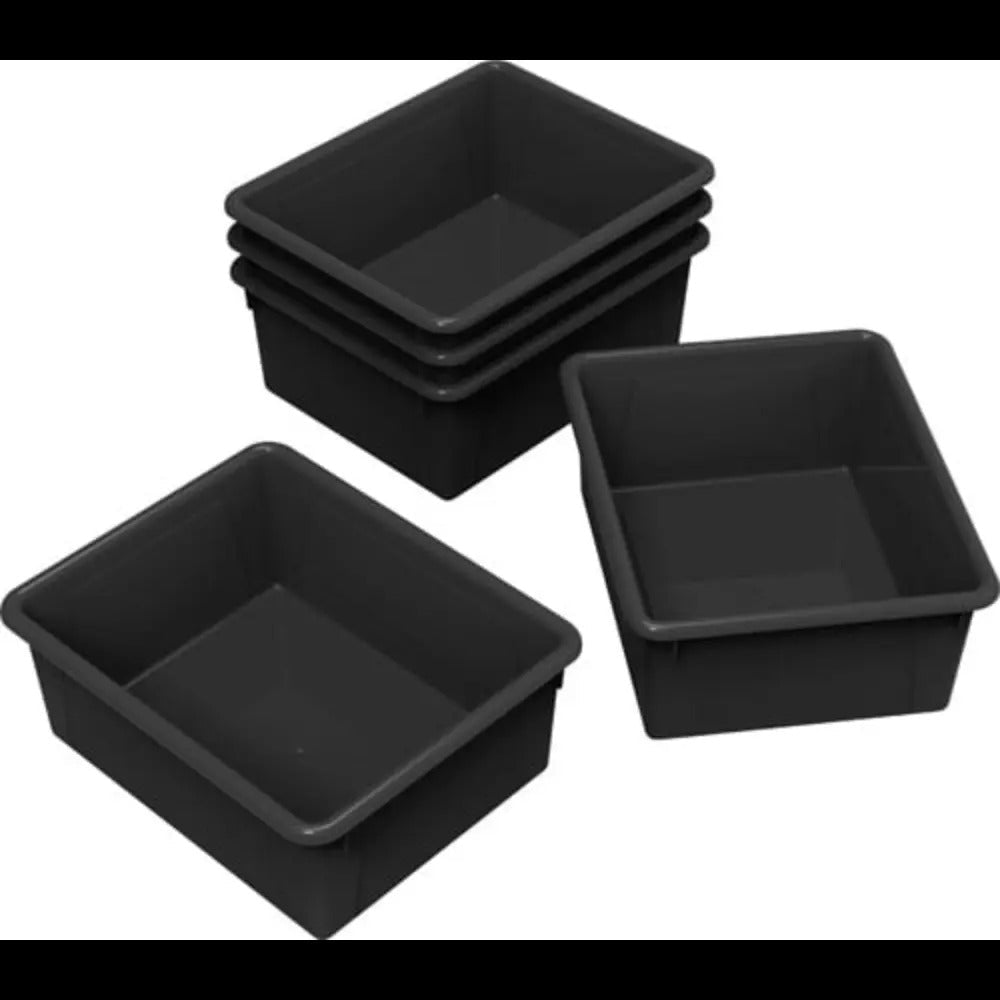 Storex Storage Tray, Letter Size, 10 x 13 x 5 Inches, Black, 5-Pack