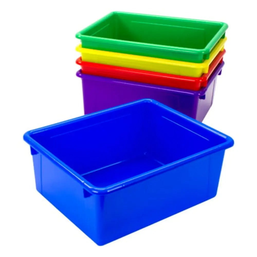 Storex Storage Tray, Letter Size, 10 x 13 x 5 Inches, Assorted Colors, 5-Pack