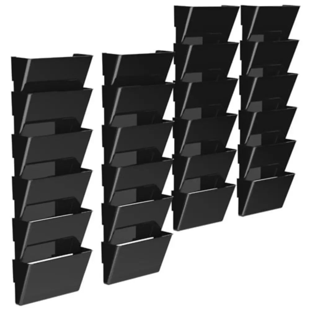 Storex Eco-Friendly Wall File, Letter Size, Black, 24-Pack