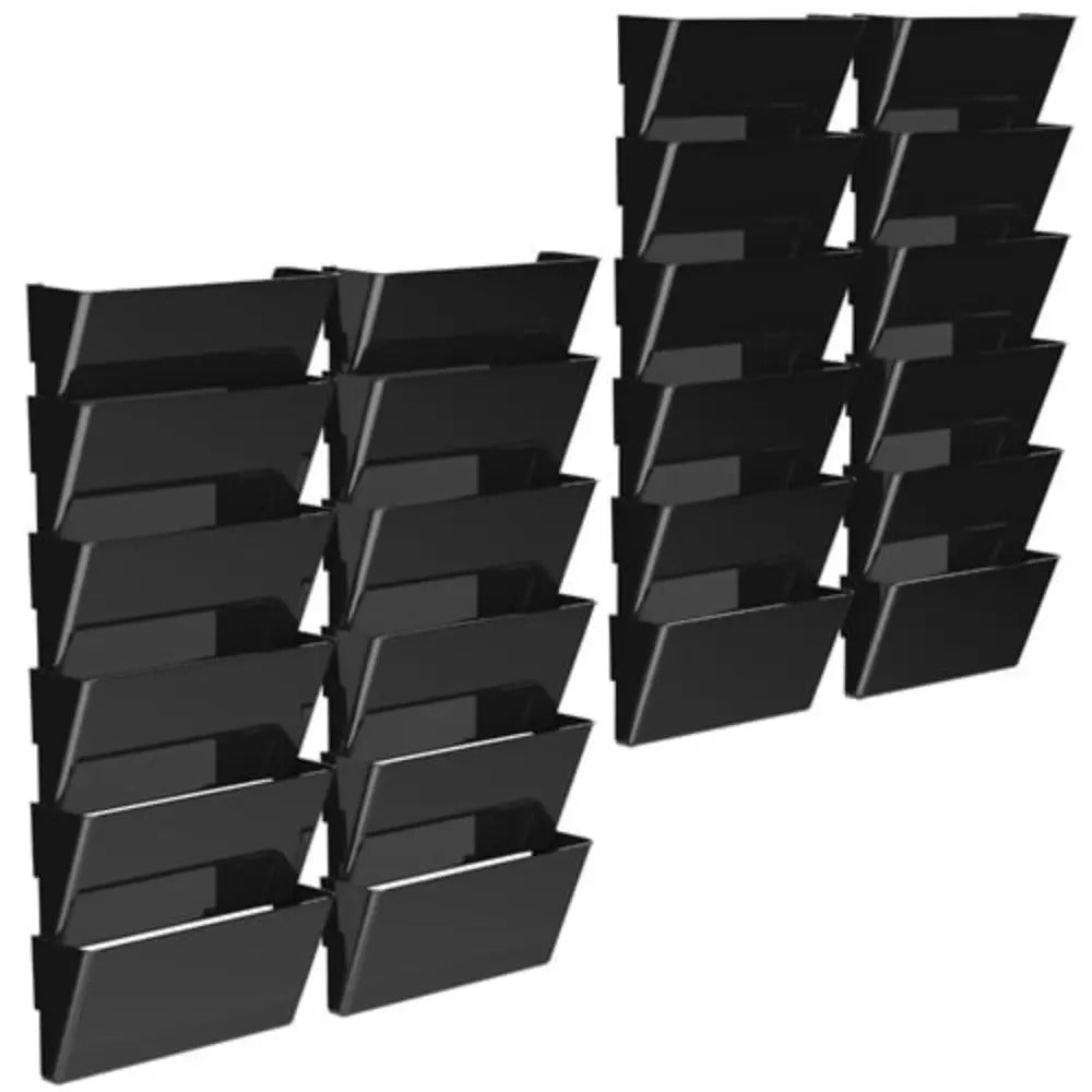 Storex Eco-Friendly Wall File, Legal Size, Black, 24-Pack