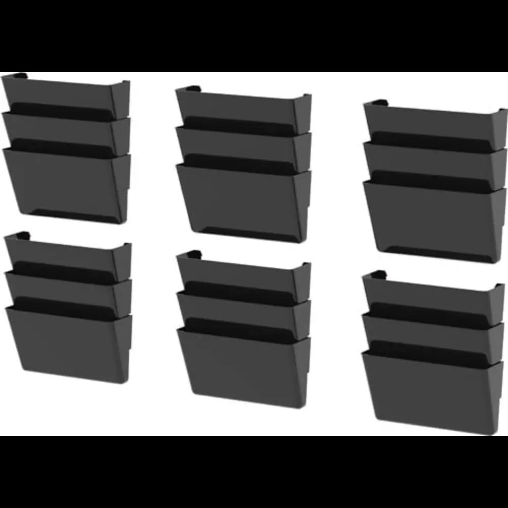Storex Unbreakable Wall File, Letter Size, Black, 18-Pack