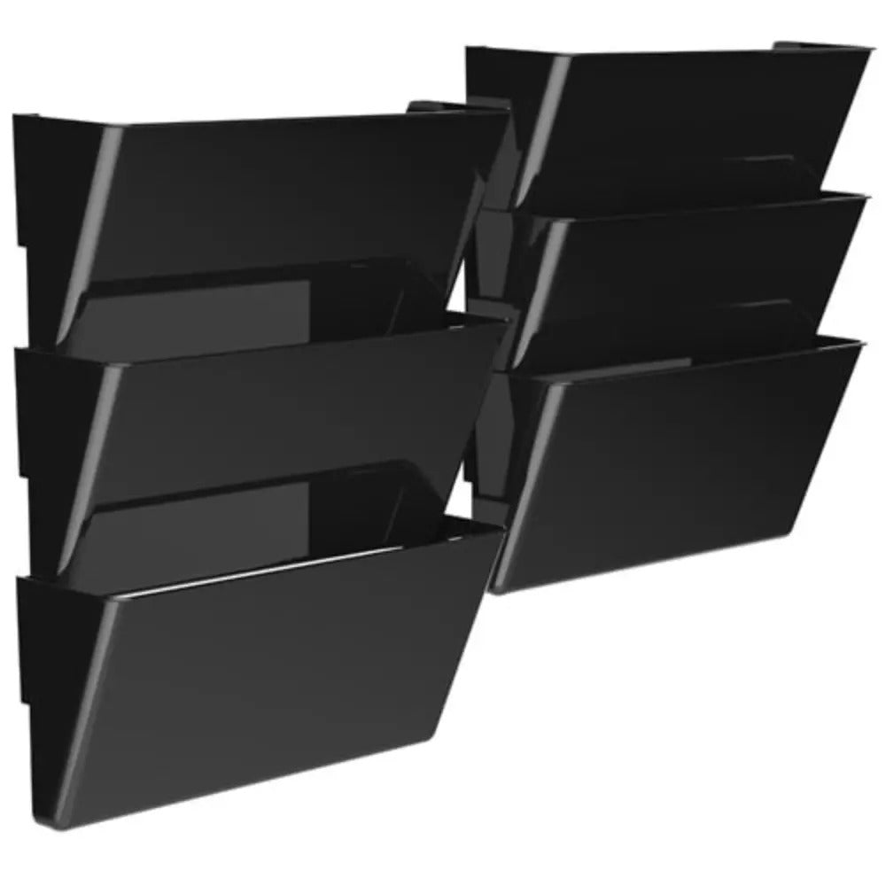Storex Unbreakable Wall File, Legal Size, Black, 6-Pack