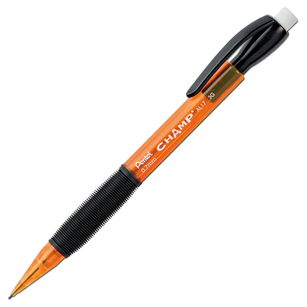 CHAMP Mechanical Pencil (0.7mm) Mechanical Pencil, Tinted Orange Barrel