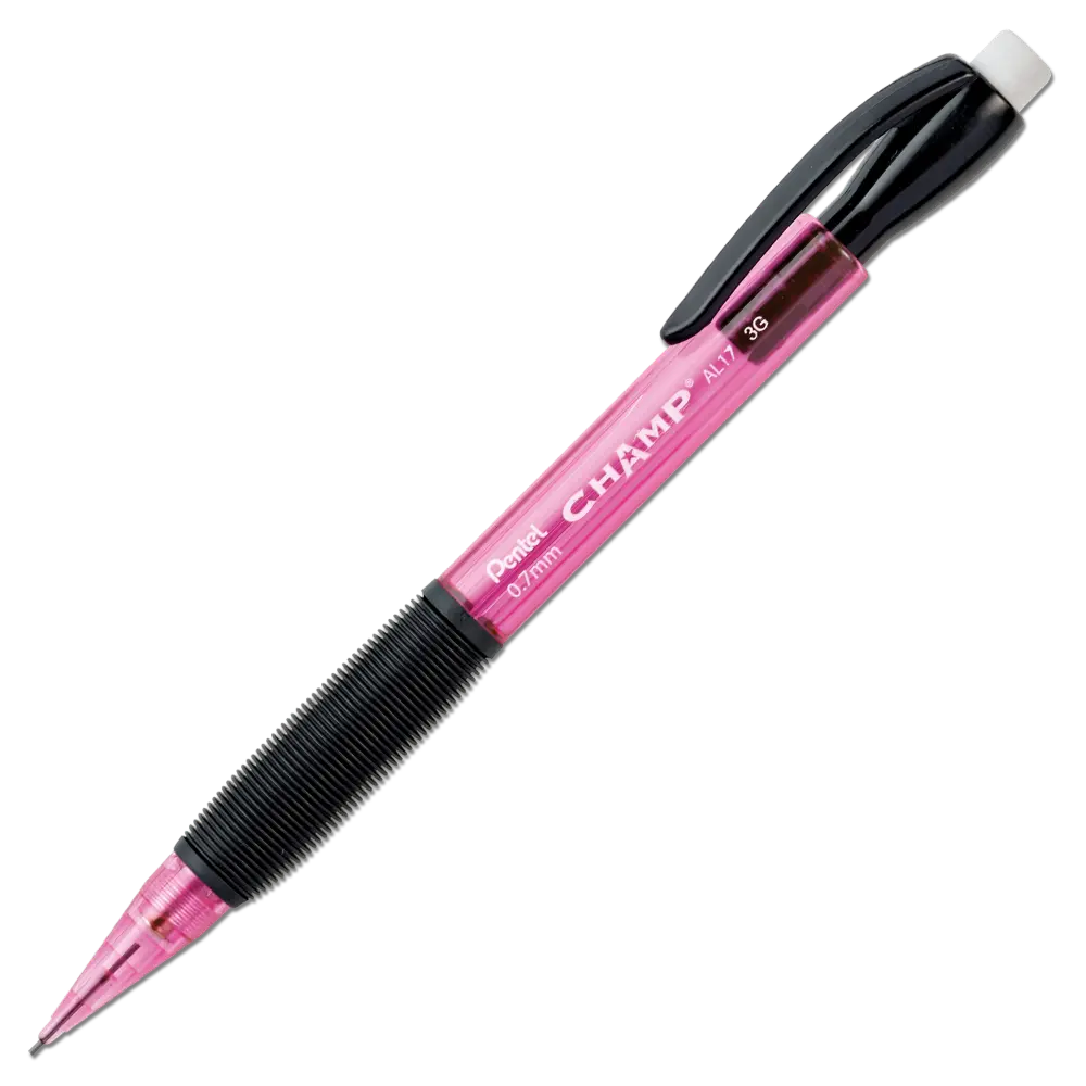 CHAMP Mechanical Pencil (0.7mm) Mechanical Pencil, Tinted Pink Barrel