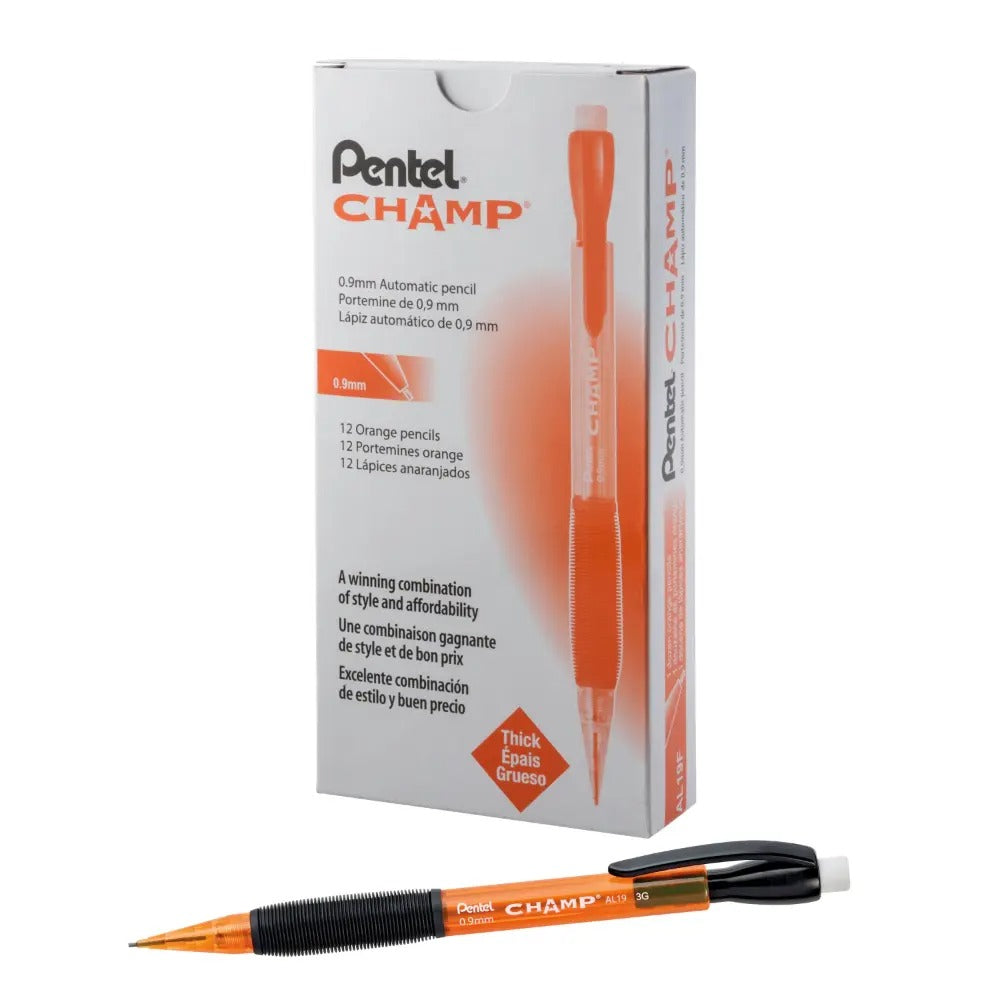 CHAMP Mechanical Pencil, (0.9mm), Tinted Orange Barrel