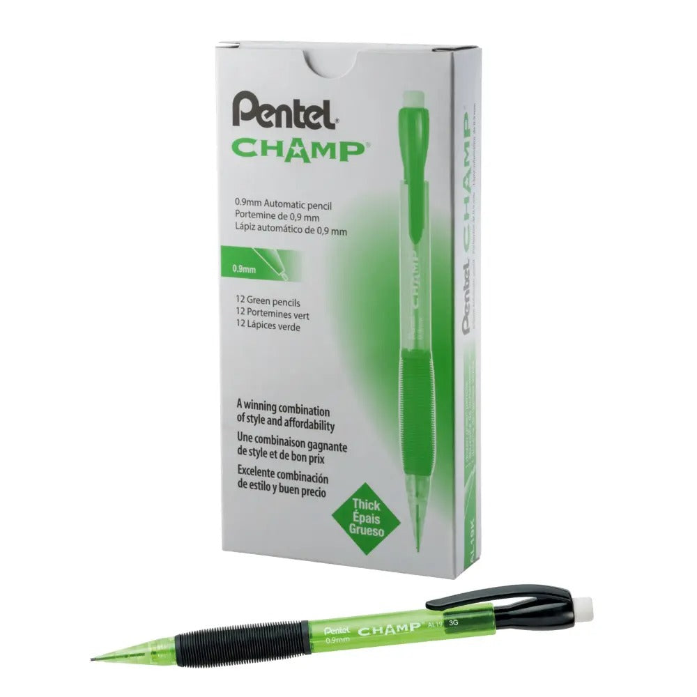 CHAMP Mechanical Pencil, (0.9mm), Tinted Lime Green Barrel