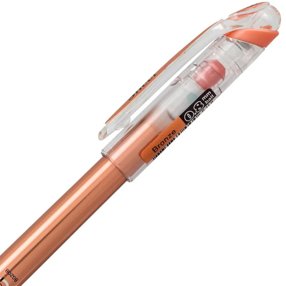 Pentel Arts Slicci METALLIC (0.8mm) Needle Tip Med Gel Pen Bronze Metallic Ink