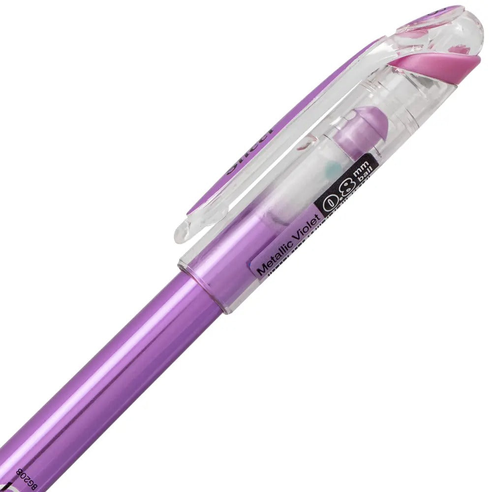 Pentel Arts Slicci METALLIC (0.8mm) Needle Tip Med Gel Pen Violet Metallic Ink
