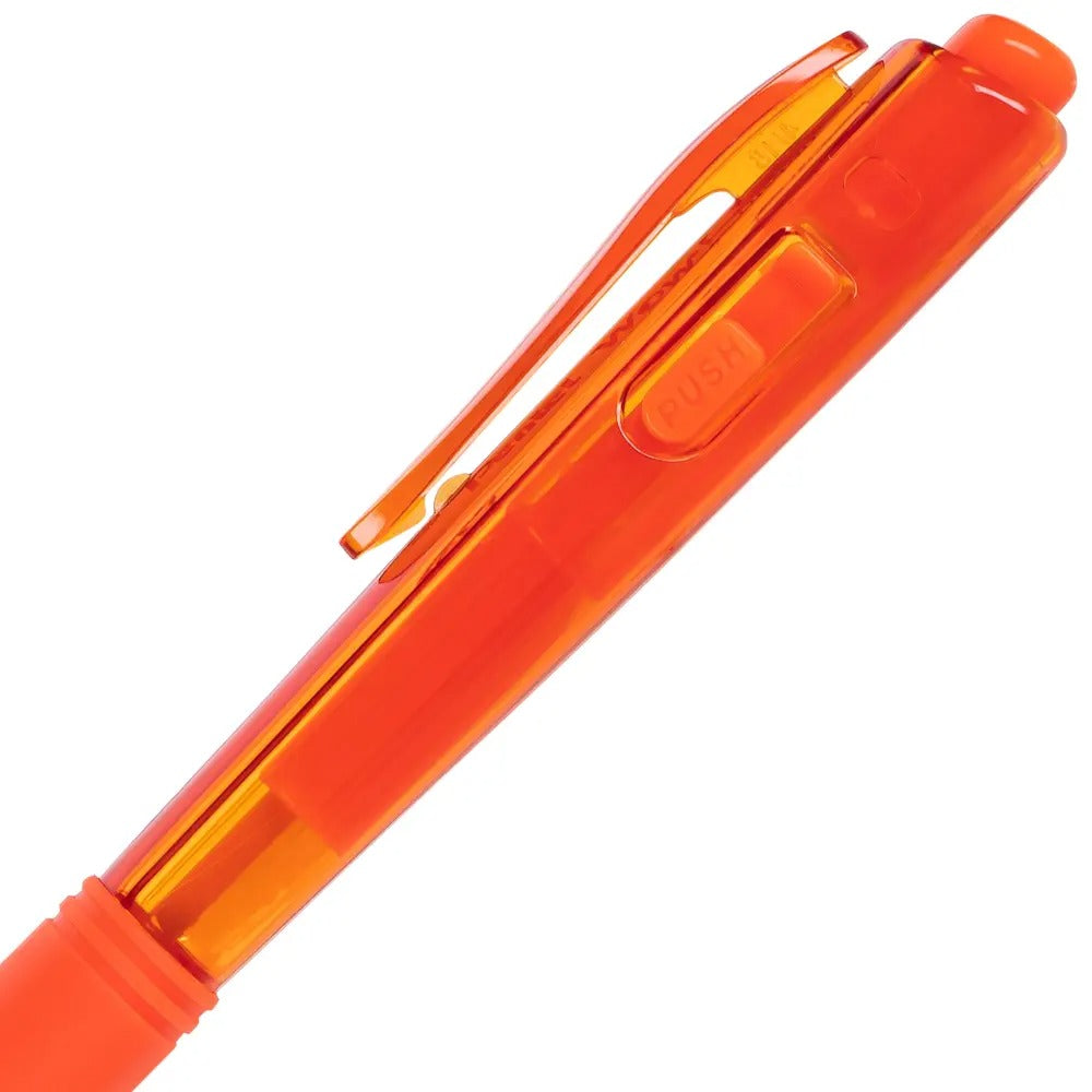 Wow! Retractable Ballpoint Pen, (1.0mm) Medium Line, NEW Ink, Orange Ink