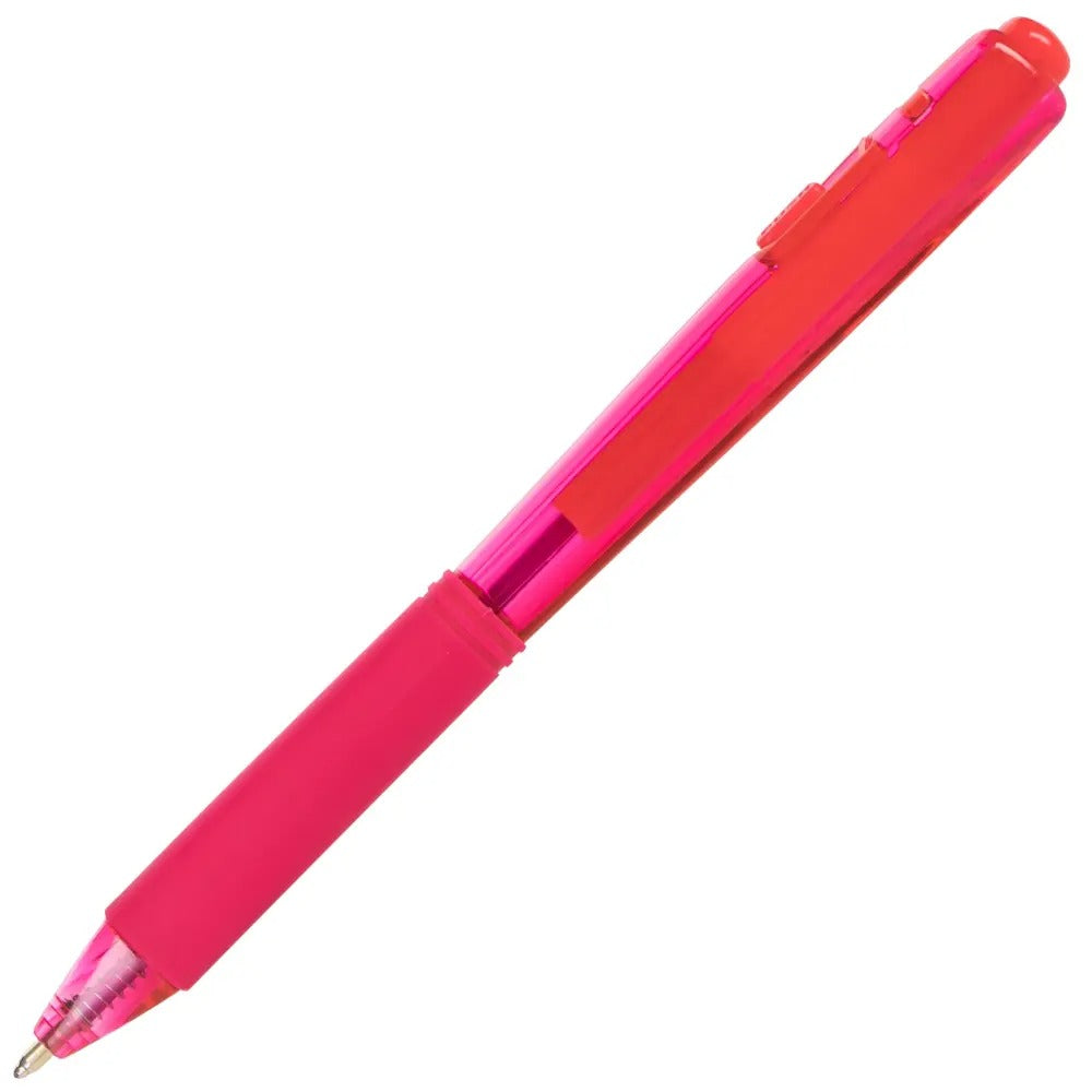 Wow! Retractable Ballpoint Pen, (1.0mm) Medium Line, NEW Ink, Pink Ink