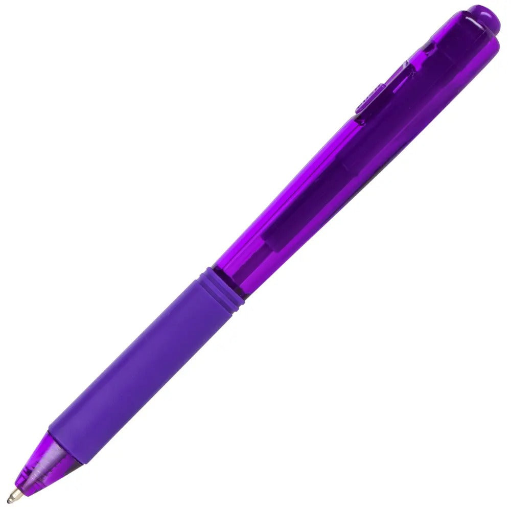 Wow! Retractable Ballpoint Pen, (1.0mm) Medium Line, NEW Ink, Violet Ink