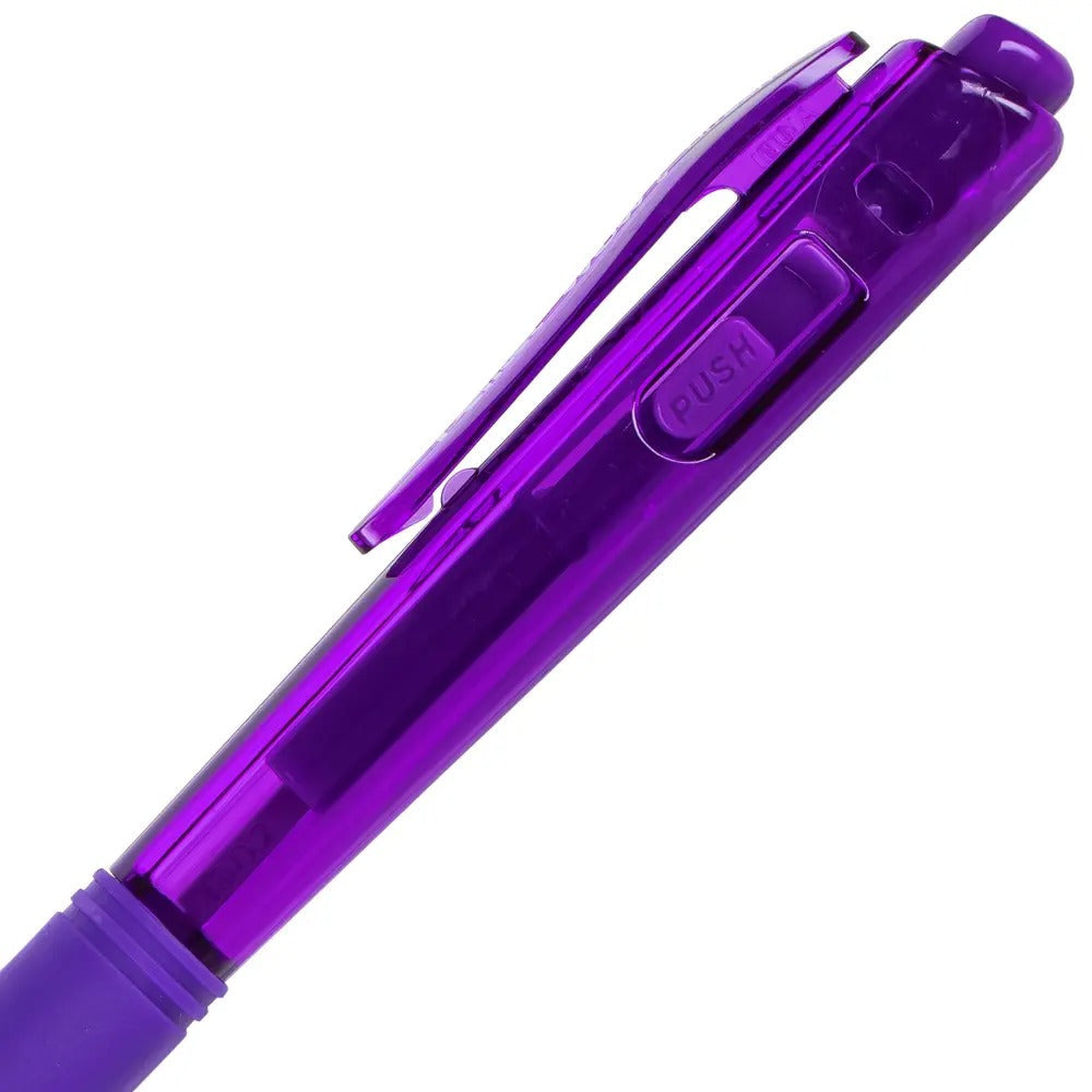 Wow! Retractable Ballpoint Pen, (1.0mm) Medium Line, NEW Ink, Violet Ink