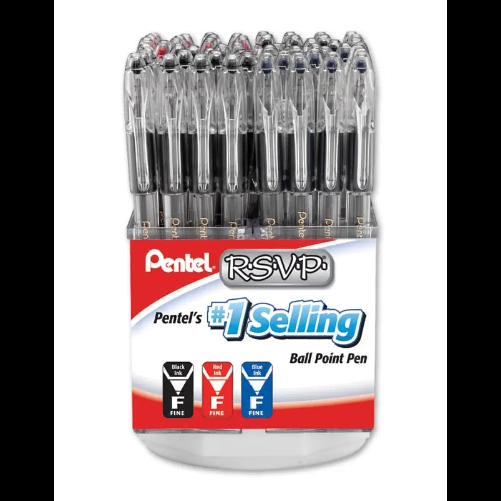 RSVP Ballpoint Pen, (0.7mm) Fine Line, Spinner Display - 60 Pieces