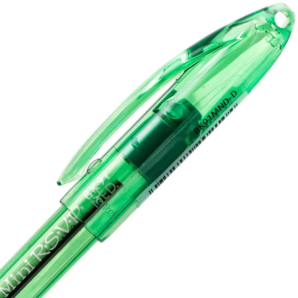 RSVP Mini Ballpoint Pen, (1.0mm) Medium Line, Green Ink