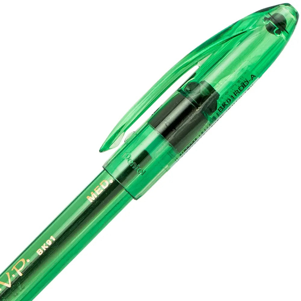 RSVP Razzle-Dazzle Ballpoint Pen, (1.0mm) Medium Line, Green Barrel, Black Ink