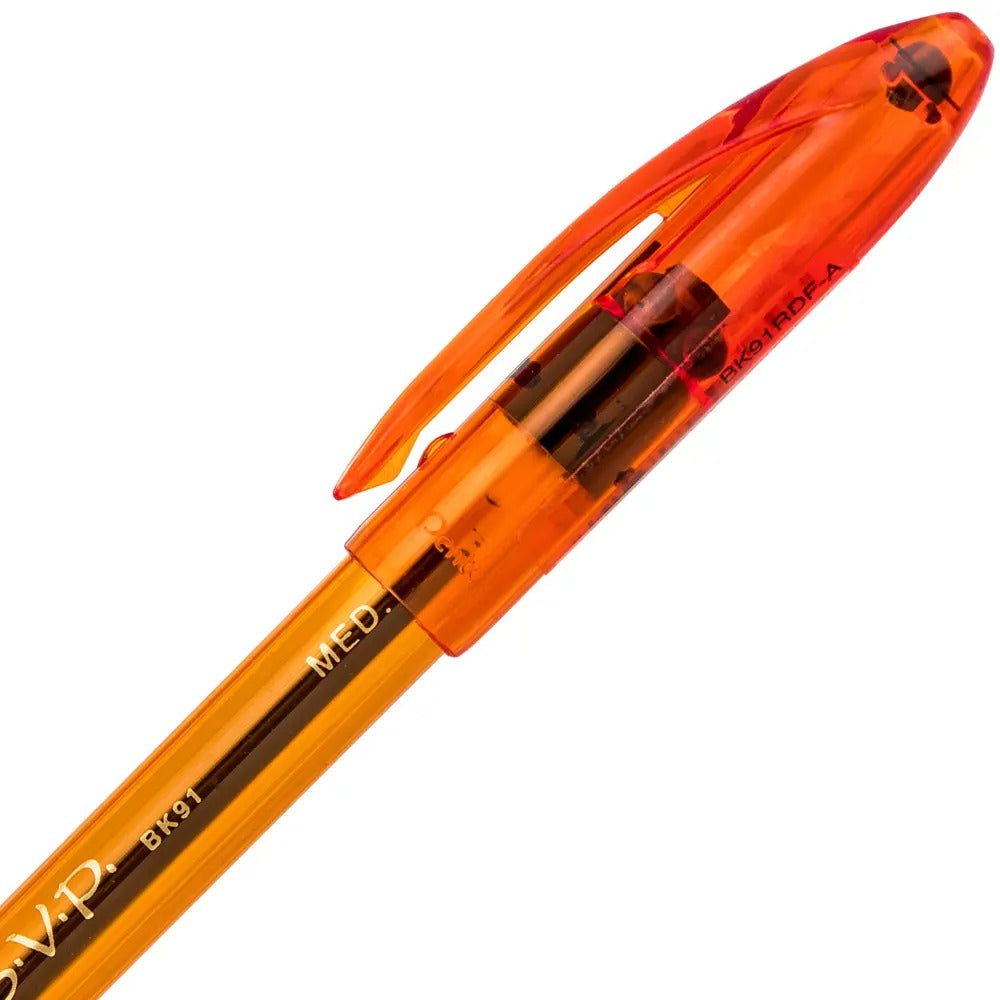 RSVP Razzle-Dazzle Ballpoint Pen, (1.0mm) Medium Line, Orange Barrel, Black Ink