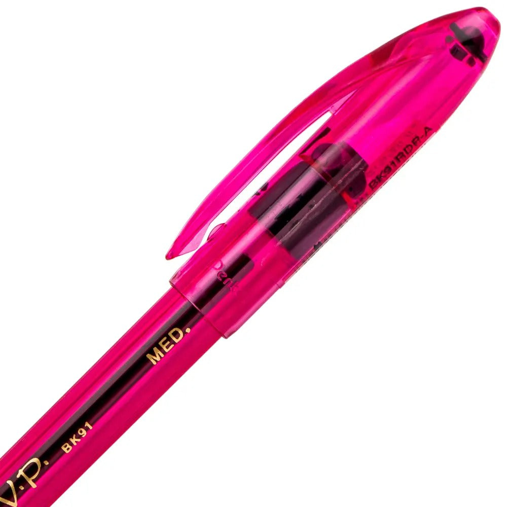 RSVP Razzle-Dazzle Ballpoint Pen, (1.0mm) Medium Line, Pink Barrel, Black Ink