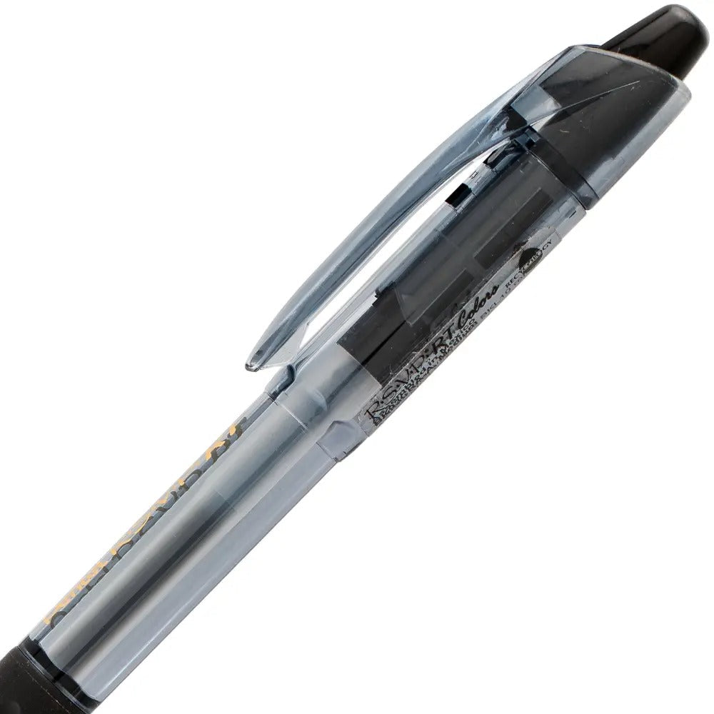 RSVP RT COLORS Retractable Ballpoint Pen, (1.0mm) Medium Line, Black Barrel, Black Ink