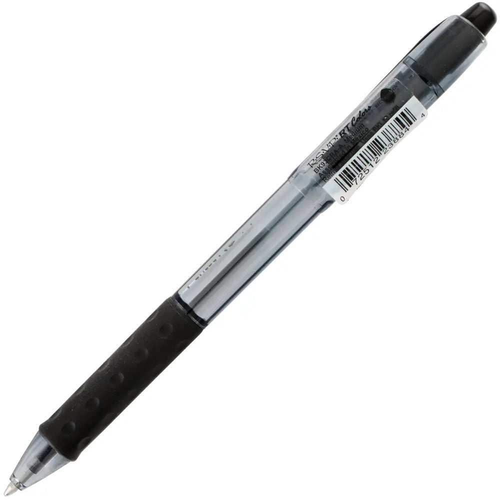 RSVP RT COLORS Retractable Ballpoint Pen, (1.0mm) Medium Line, Black Barrel, Black Ink