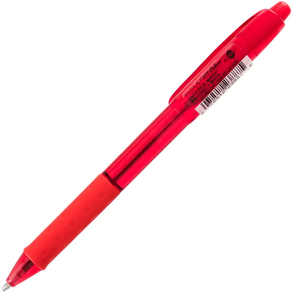 RSVP RT COLORS Retractable Ballpoint Pen, (1.0mm) Medium Line, Red Barrel, Red Ink