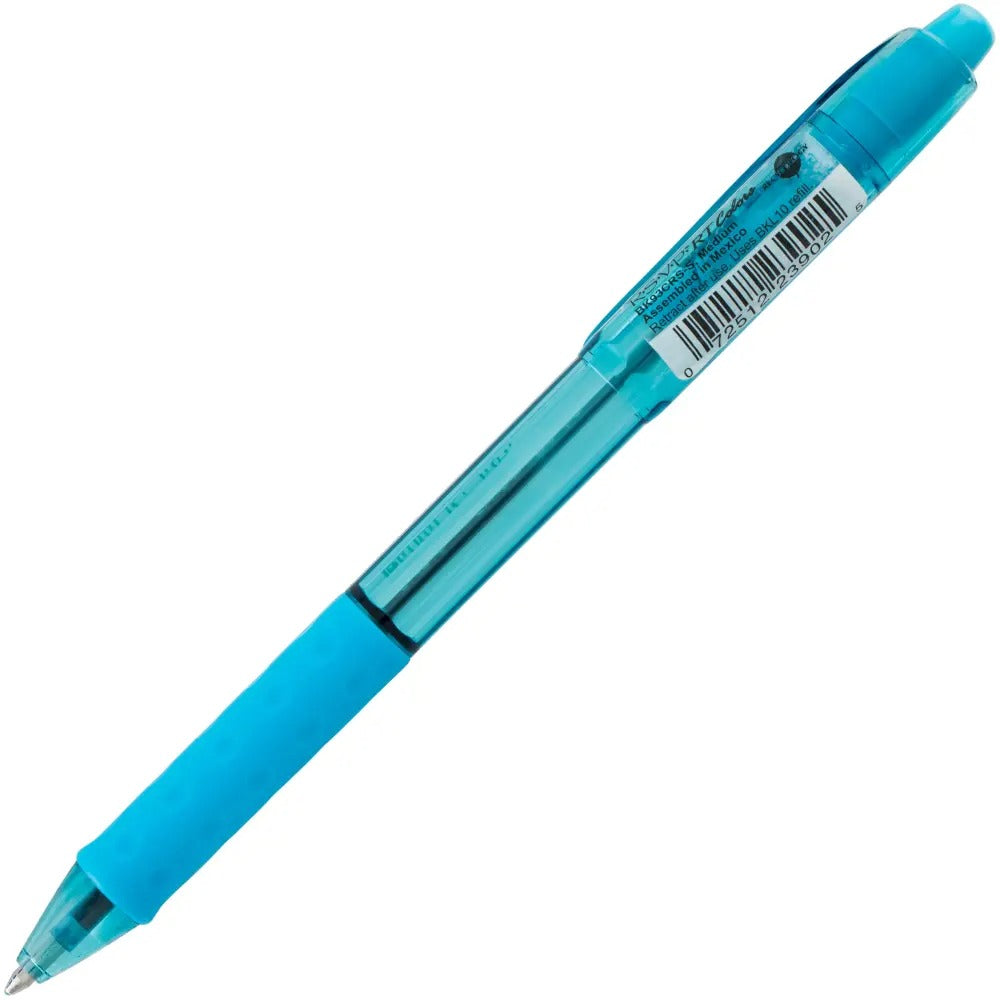 RSVP RT COLORS Retractable Ballpoint Pen, (1.0mm) Medium Line, Sky Blue Barrel, Sky Blue Ink