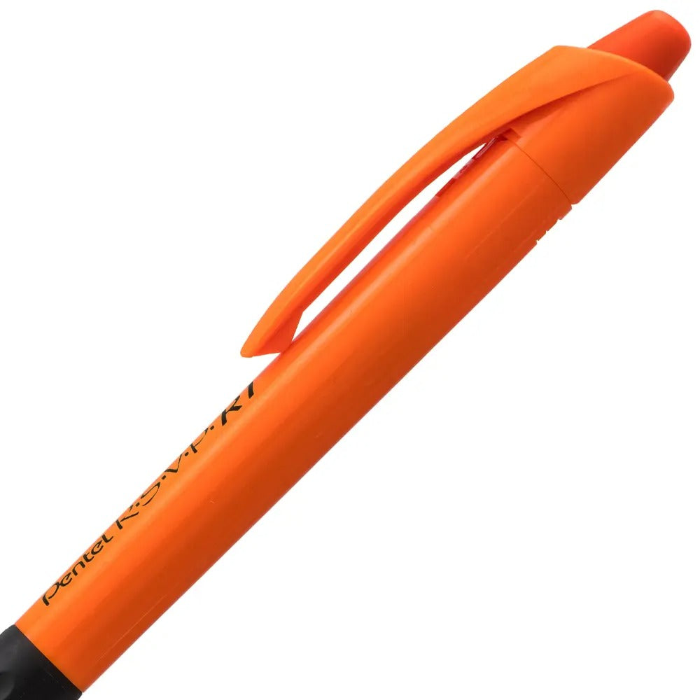 RSVP RT Retractable Ballpoint Pen, (1.0mm) Medium Line, Safety Color Orange Barrel, Black Ink