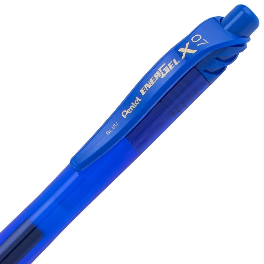 EnerGel-X Retractable Liquid Gel Pen, (0.7mm) Metal Tip, Medium Line, Blue Ink