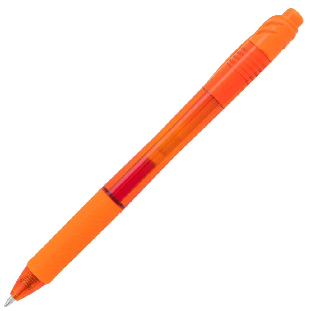 EnerGel-X Retractable Liquid Gel Pen, (0.7mm) Metal Tip, Medium Line, Orange Ink