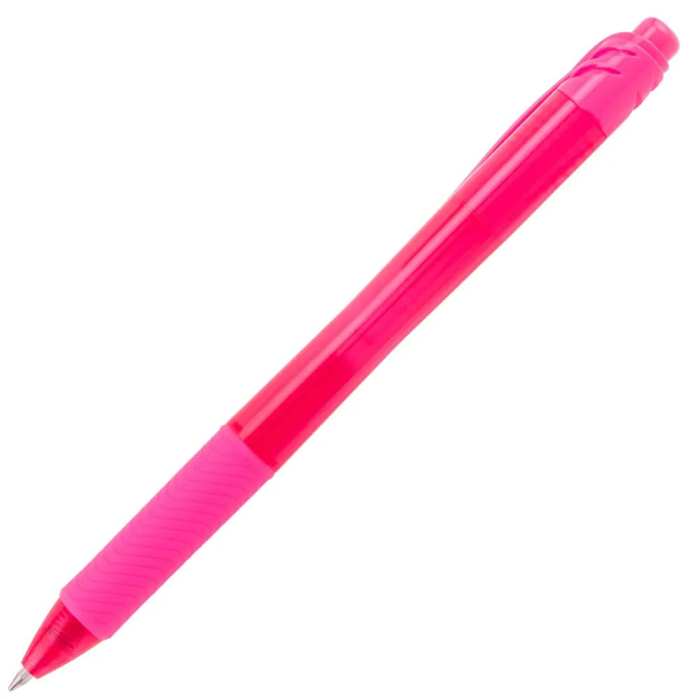EnerGel-X Retractable Liquid Gel Pen, (0.7mm) Metal Tip, Medium Line, Pink Ink