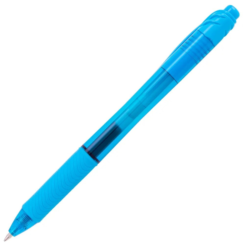 EnerGel-X Retractable Liquid Gel Pen, (0.7mm) Metal Tip, Medium Line, Sky Blue Ink