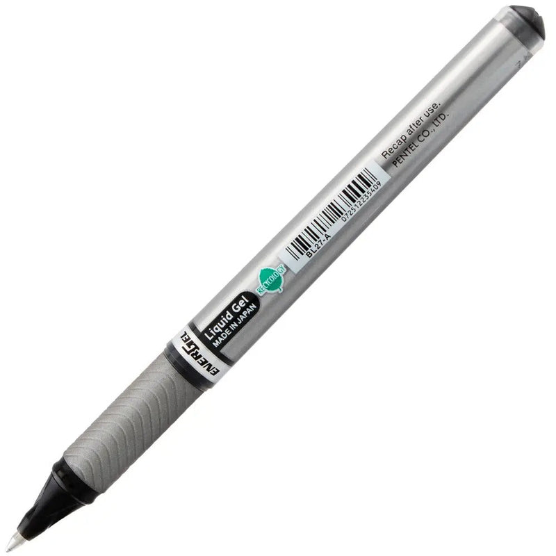 EnerGel NV Liquid Gel Pen, (0.7mm) Metal Tip, Medium Line Capped, Black Ink
