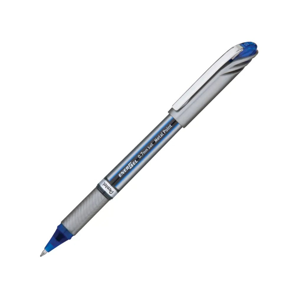 EnerGel NV Liquid Gel Pen, (0.7mm) Metal Tip, Medium Line Capped, Blue Ink