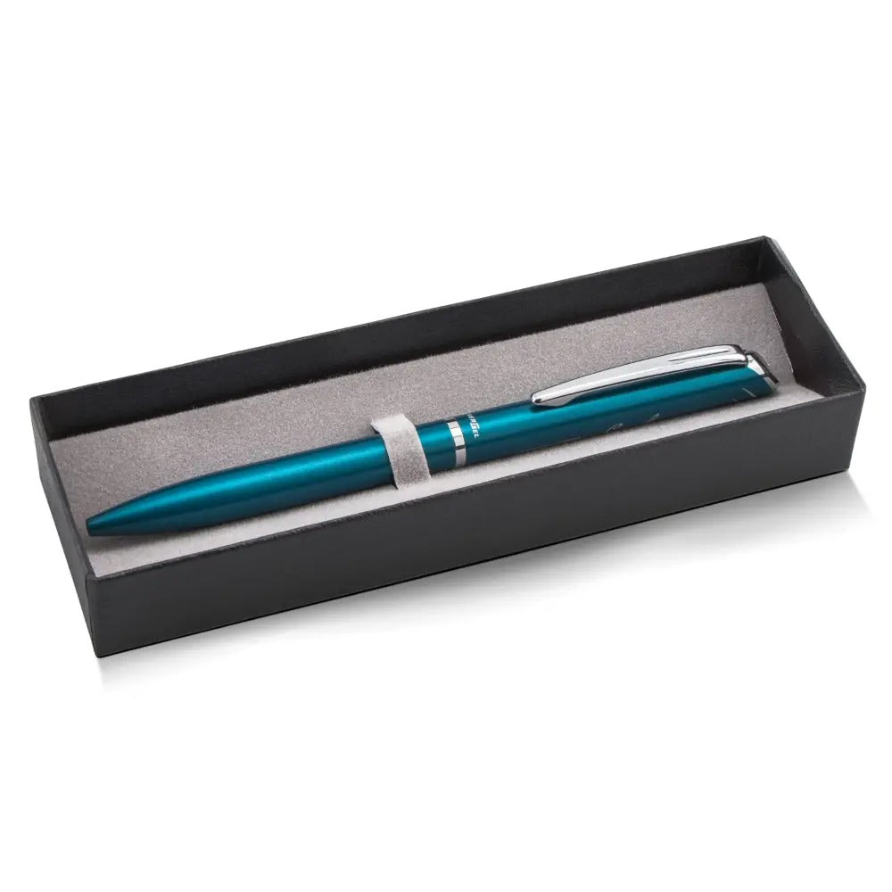 EnerGel Style Gel Pen, (0.7mm) Medium Line,Teal Blue barrel, Black Ink, Gift Box w/ Belly Band