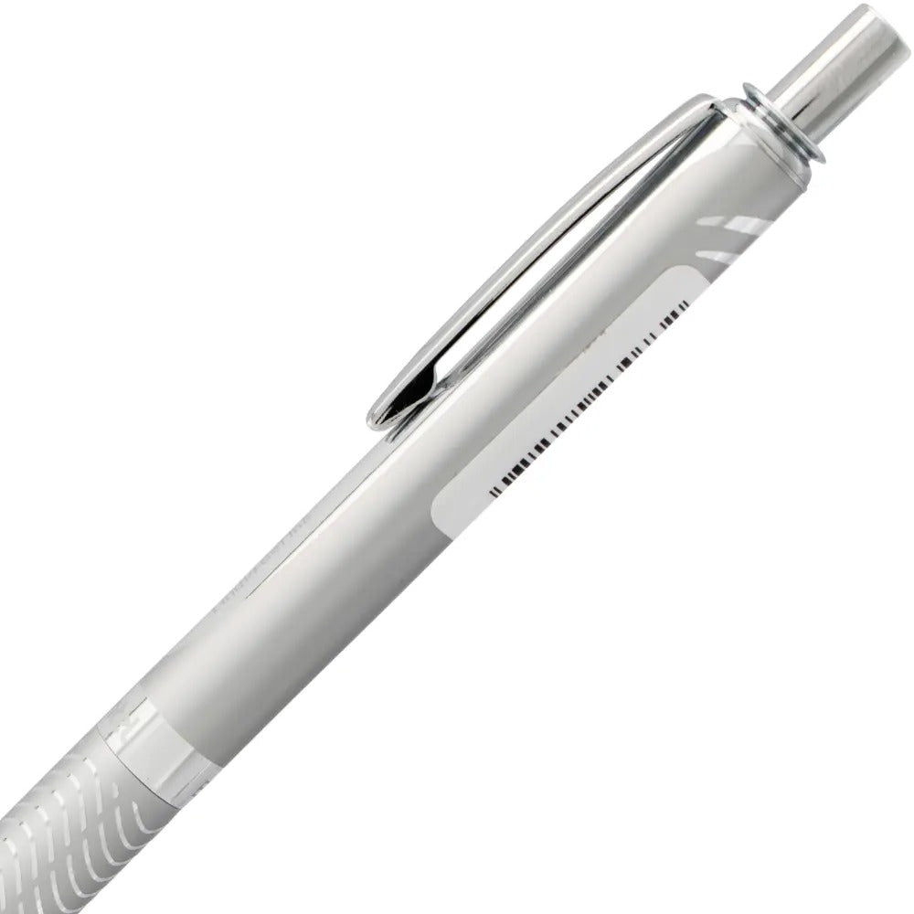 EnerGel Alloy Retractable Premium Liquid Gel Pen, (0.7mm) Metal Tip, Medium Line,Silver Barrel, Black Ink