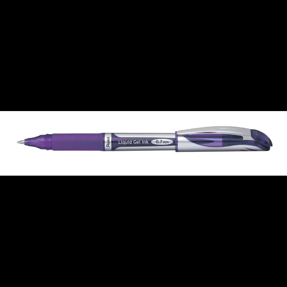 EnerGel Deluxe Liquid Gel Pen, (0.7mm) Metal Tip, Medium Line Capped, Violet Ink