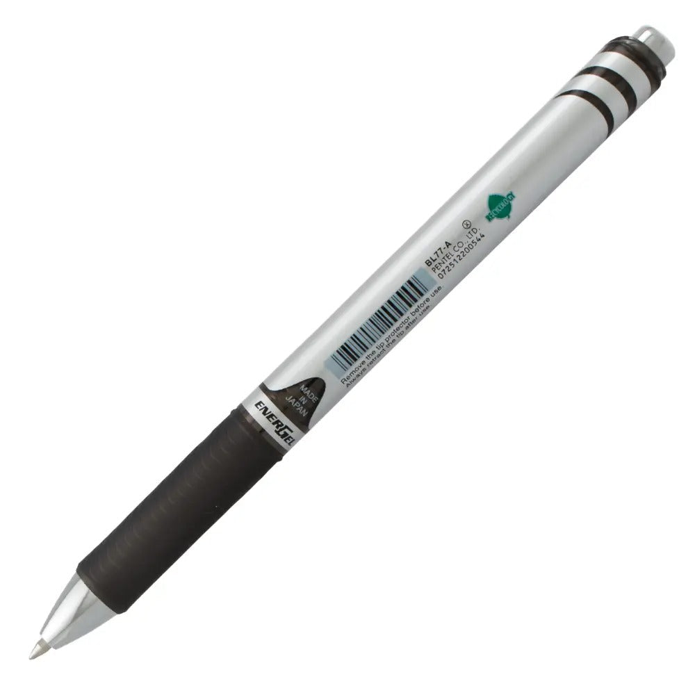 EnerGel RTX Retractable Liquid Gel Pen, (0.7mm) Metal Tip, Medium Line, Black Ink