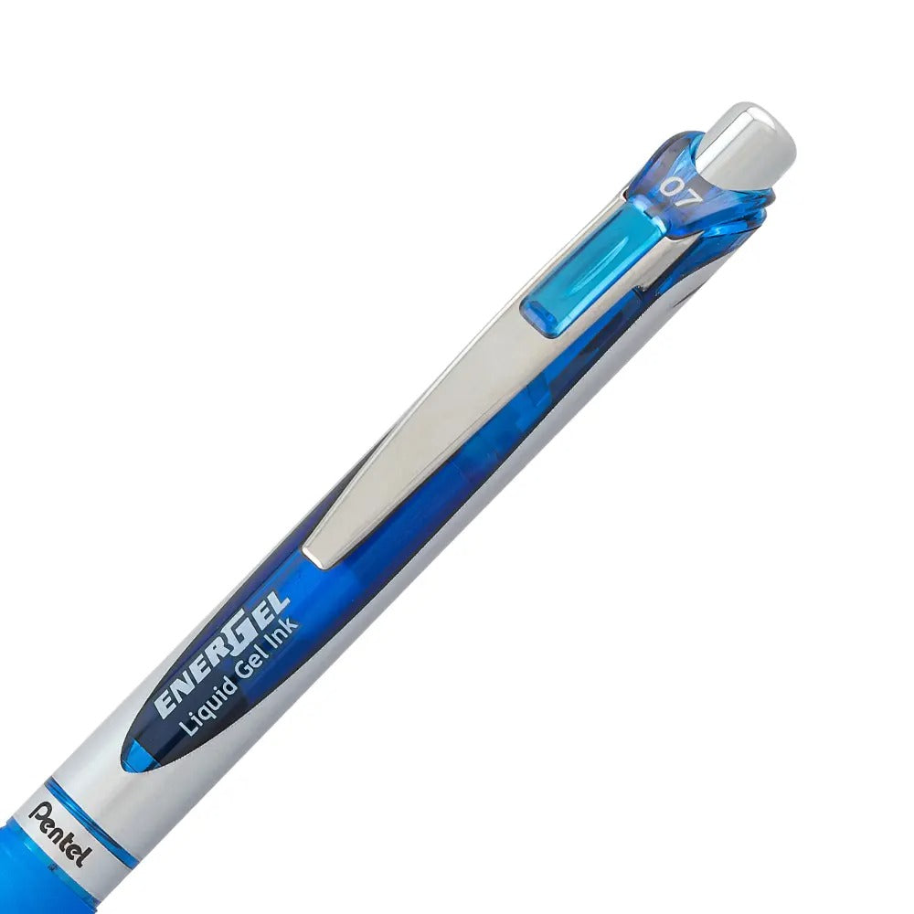 EnerGel RTX Retractable Liquid Gel Pen, (0.7mm) Metal Tip, Medium Line, Blue Ink
