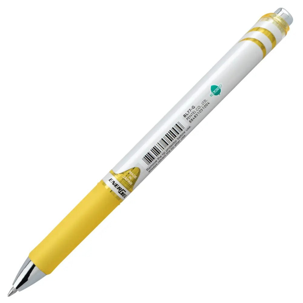 EnerGel RTX Retractable Liquid Gel Pen, (0.7mm) Medium line, Yellow Ink