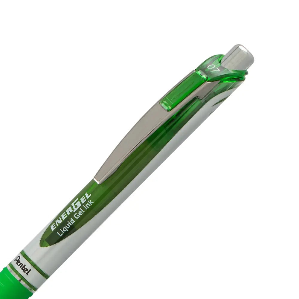 EnerGel RTX Retractable Liquid Gel Pen, (0.7mm) Metal Tip, Medium Line, Lime Green Ink