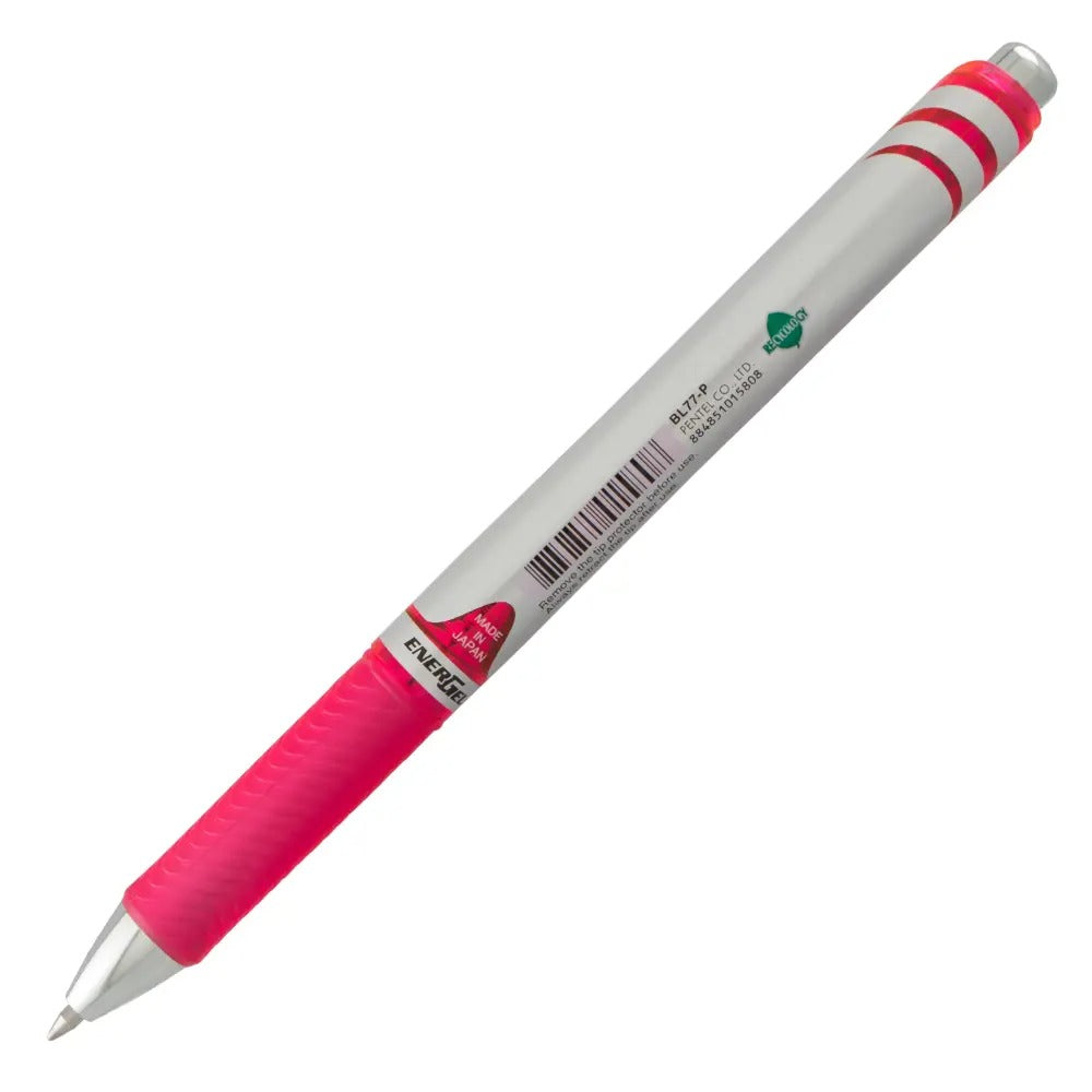 EnerGel RTX Retractable Liquid Gel Pen, (0.7mm) Metal Tip, Medium Line, Pink Ink