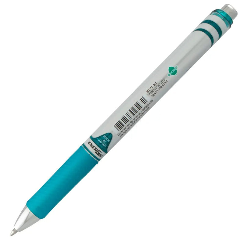 EnerGel RTX Retractable Liquid Gel Pen, (0.7mm) Metal Tip, Medium Line, Turquoise Ink