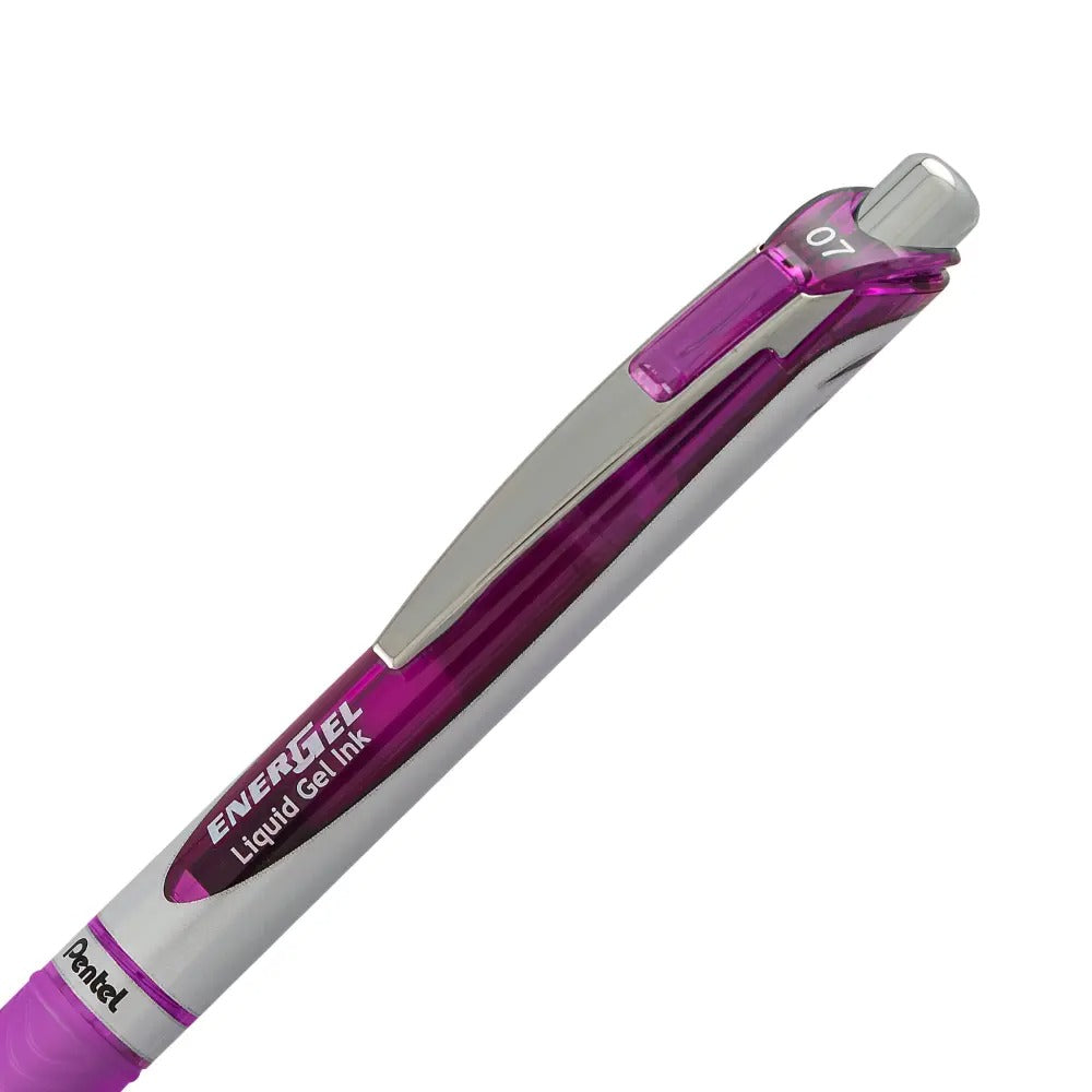 EnerGel RTX Retractable Liquid Gel Pen, (0.7mm) Metal Tip, Medium Line, Violet Ink