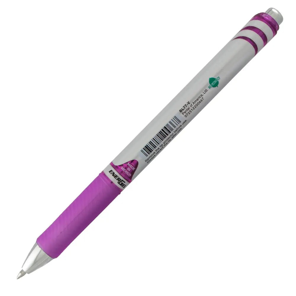 EnerGel RTX Retractable Liquid Gel Pen, (0.7mm) Metal Tip, Medium Line, Violet Ink