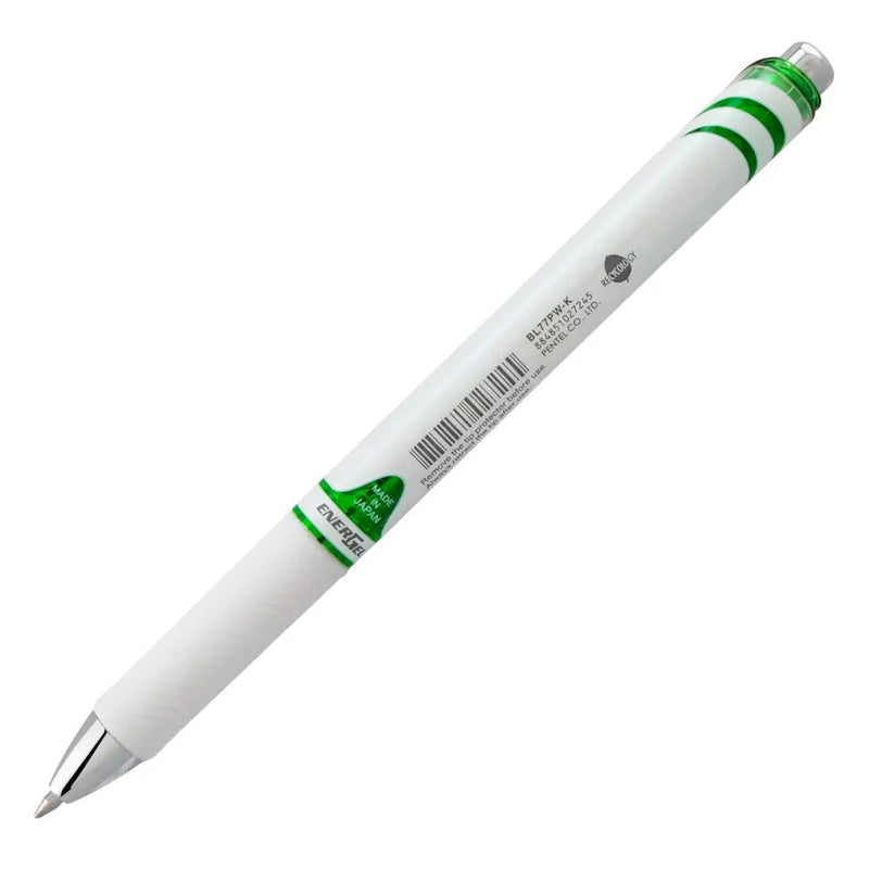 EnerGel Pearl Retractable Liquid Gel Pen, (0.7mm) Metal Tip, Medium Line, Lime Green Accent, Lime Green Ink