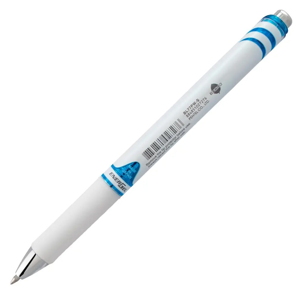 EnerGel Pearl Retractable Liquid Gel Pen, (0.7mm) Metal Tip, Medium Line, Sky Blue Accent, Sky Blue Ink