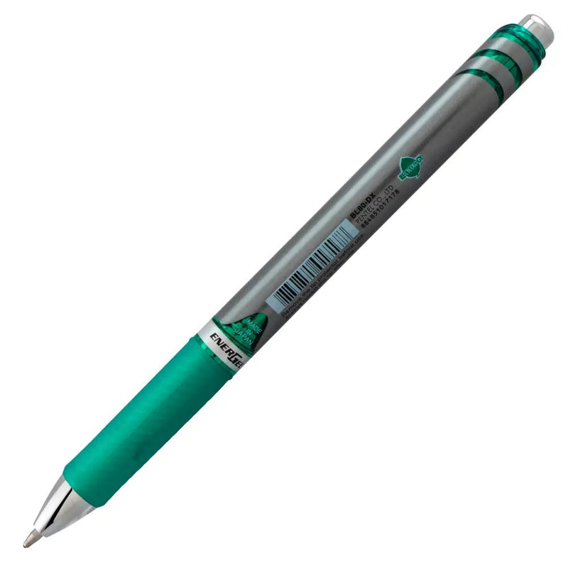 EnerGel RTX Retractable Liquid Gel Pen, (1.0mm) Metal Tip, Bold Line, Green Ink
