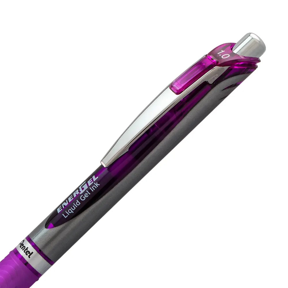 EnerGel RTX Retractable Liquid Gel Pen, (1.0mm) Metal Tip, Bold Line, Violet Ink