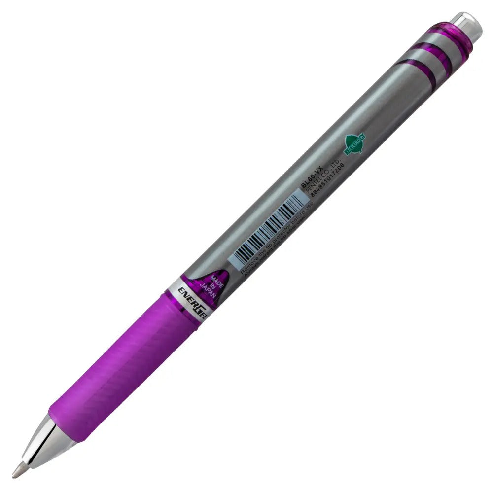 EnerGel RTX Retractable Liquid Gel Pen, (1.0mm) Metal Tip, Bold Line, Violet Ink
